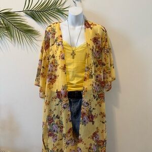 Streetwear Society Yellow Floral Kimono